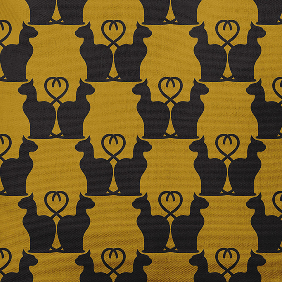 20" x 20" Cat Clowder Decorative Throw Pillow, Autumn Gold