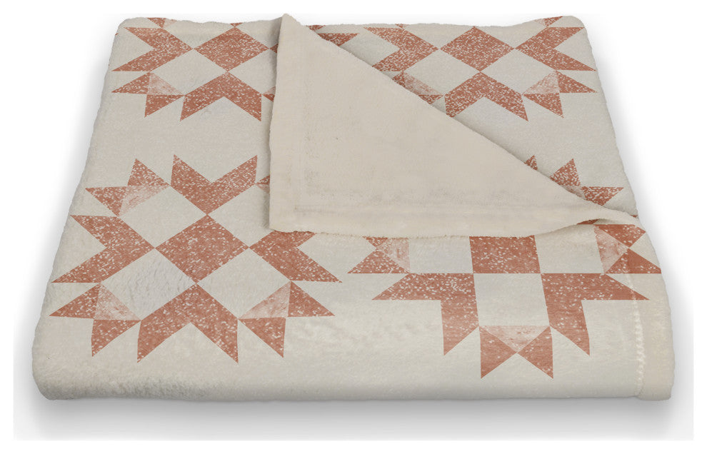 Peach Barn Star Blanket 50x60 Coral Fleece Blanket