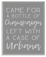 'Champaign Urbana Dark Grey Typography', Wall Plaque, 10"x0.5"x15"
