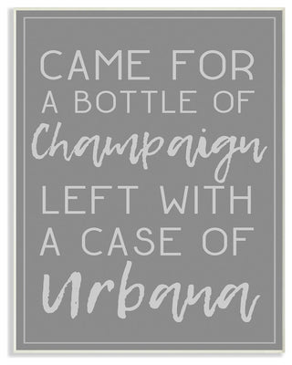 'Champaign Urbana Dark Grey Typography', Wall Plaque, 10"x0.5"x15"