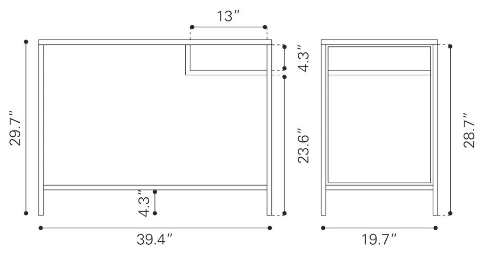Computer Work Desk, Rectangular, Steel Metal, White, Home Business Office