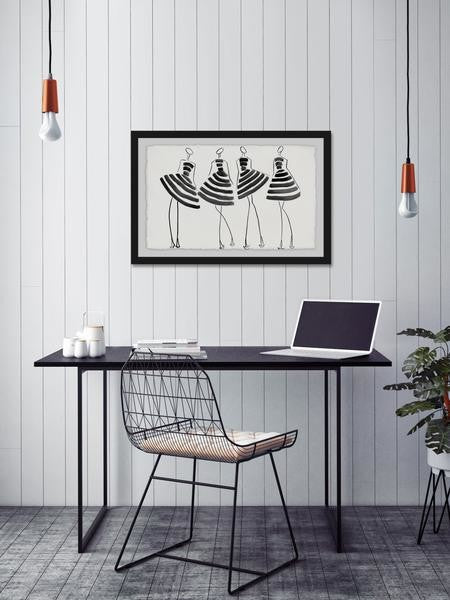 "Striped In" Framed Painting Print, 18"x12"