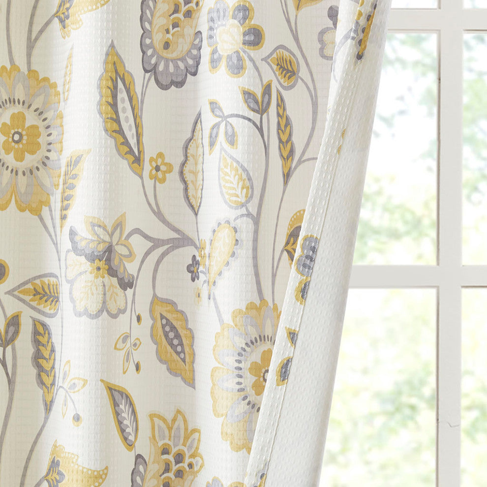 SunSmart Camille Botanical Room Darkening Window Curtain, 50"w X 95"l