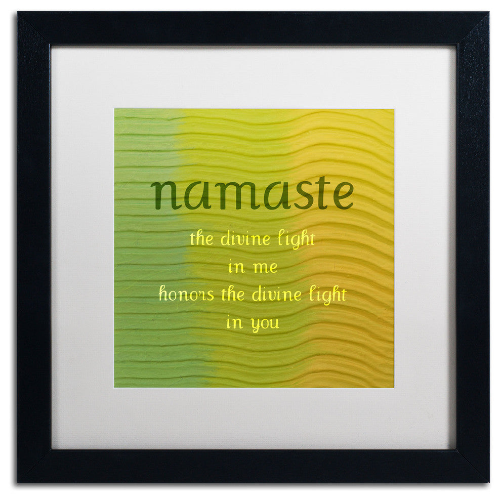 'Namaste' Matted Framed Canvas Art by Michelle Calkins
