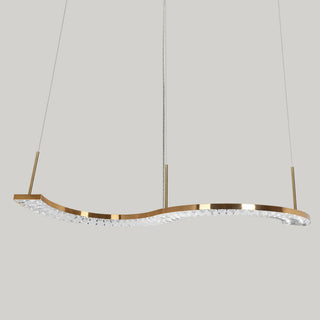 LNC Macrobotrys 42.6" Gold Contemporary Linear LED Kitchen Island Light