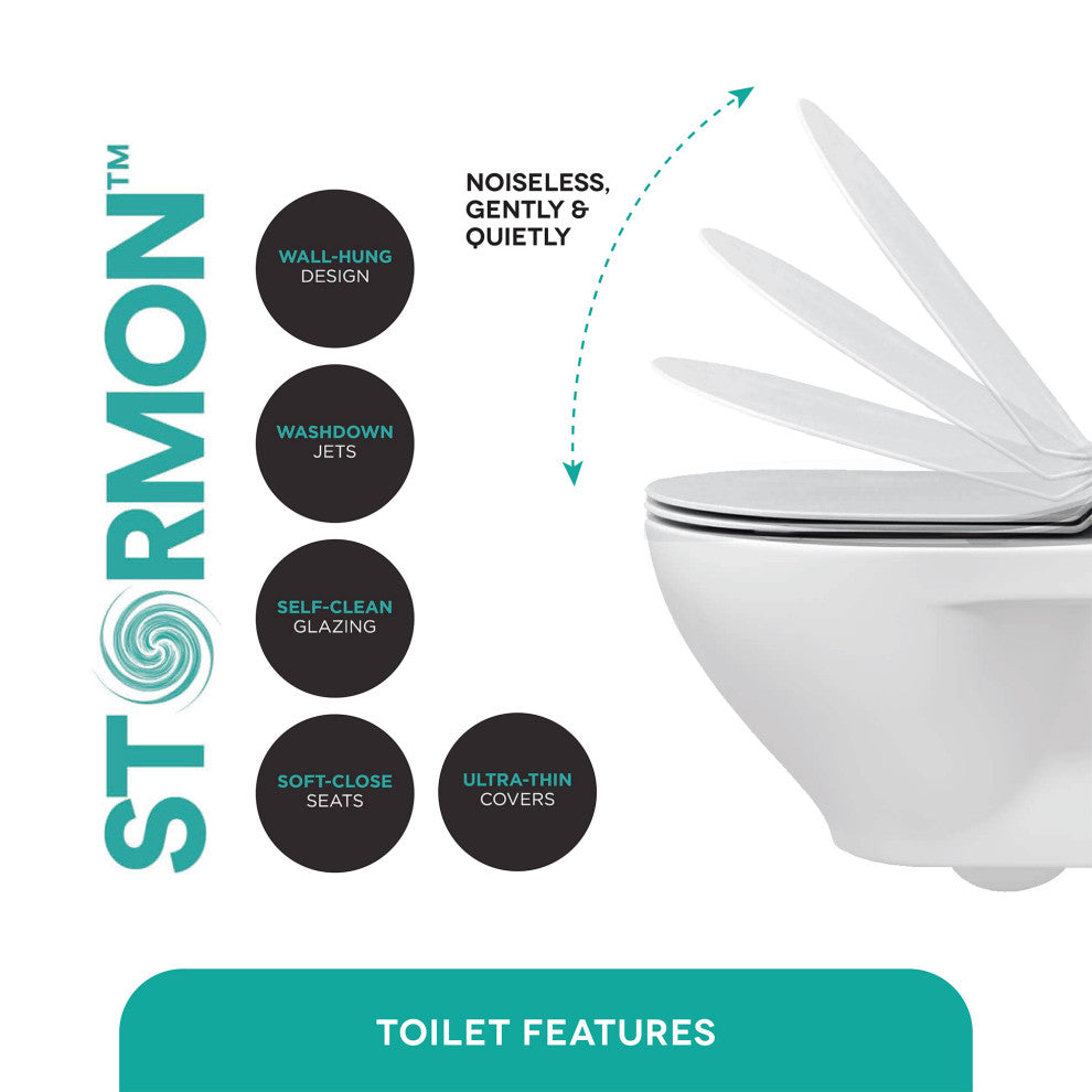 Fine Fixtures Vogue Wall Hung Toilet Bowl, Bowl