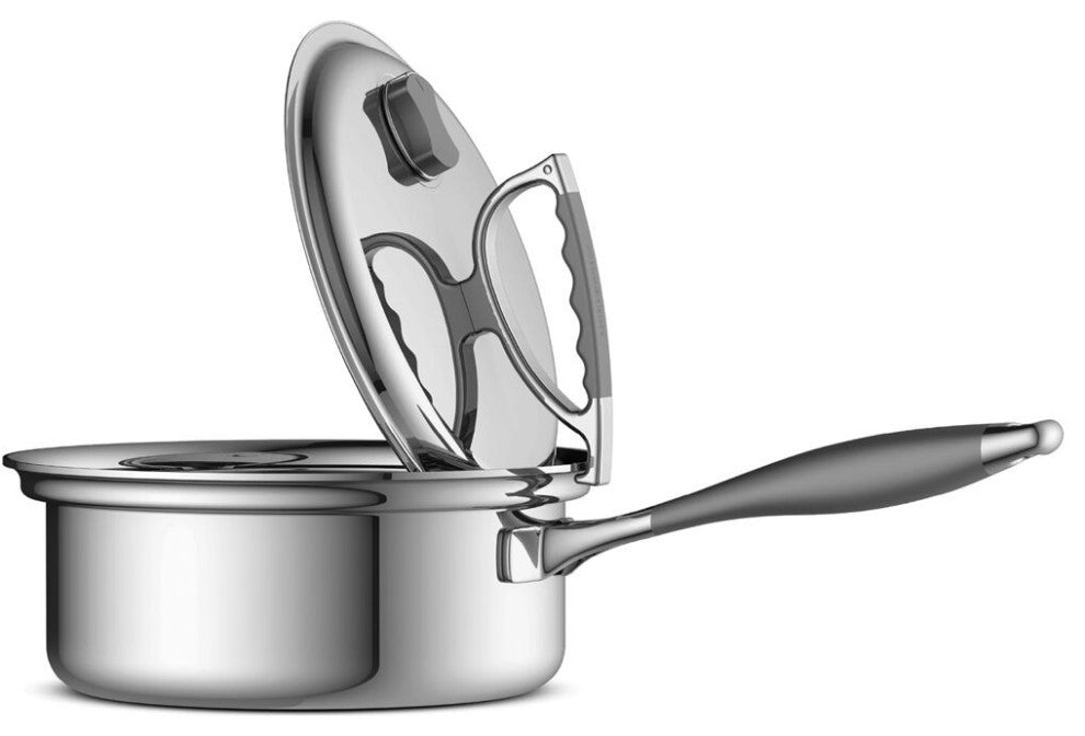 3-Qt. Tri-Ply Stainless Steel Sauce Pan With Rim Latch