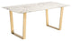HomeRoots 70.9" X 35.4" X 29.7" Stone And Gold Dining Table