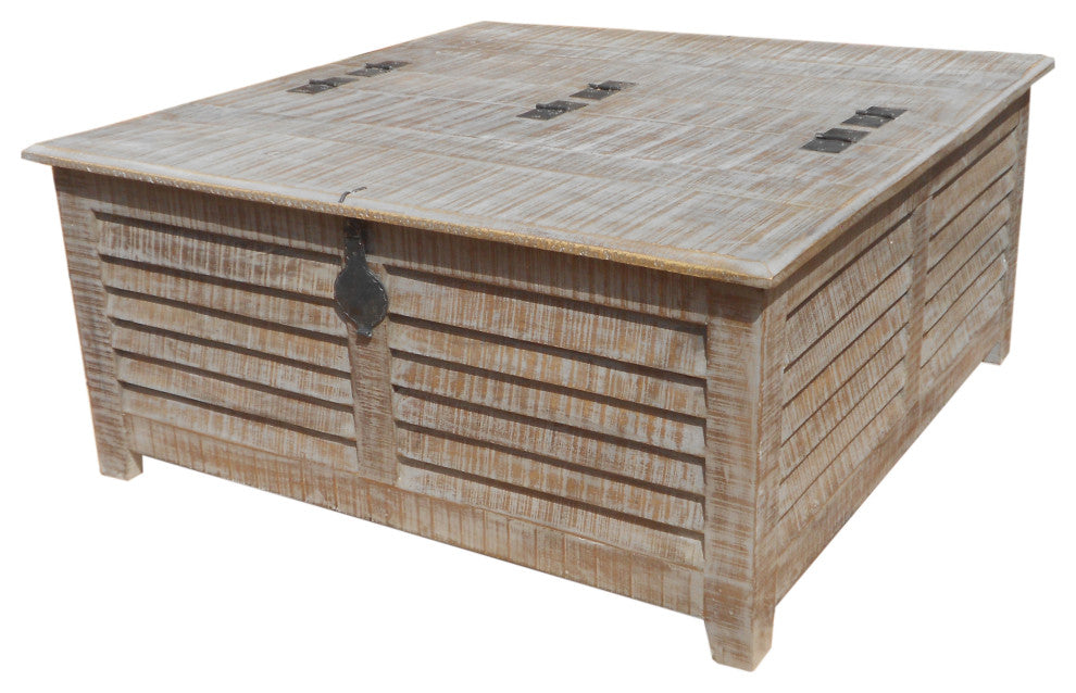 Troy Shutter Box Cocktail Table, Gray Wash