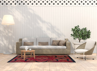 Shawl Indoor/Outdoor Rug, Navy, 4'x6'