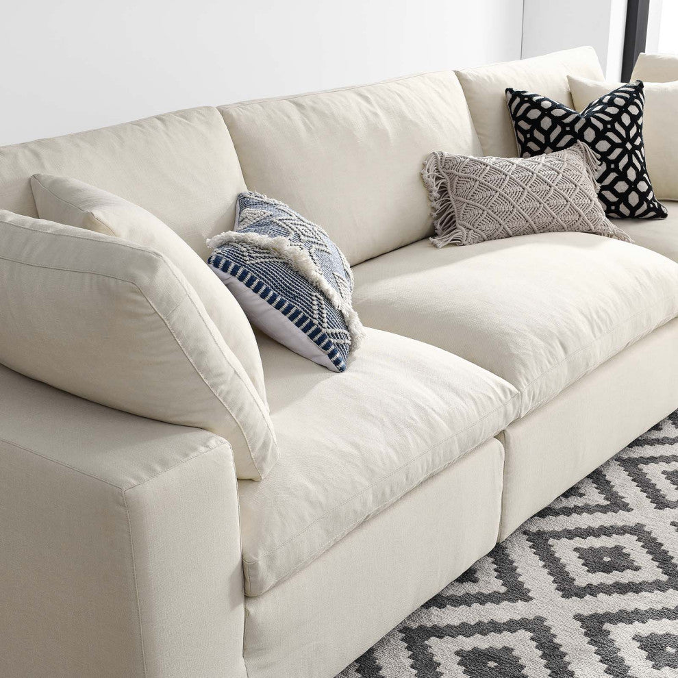 Modular Deep Sofa, Beige, Fabric, Modern, Lounge Cafe Hotel Lobby Hospitality