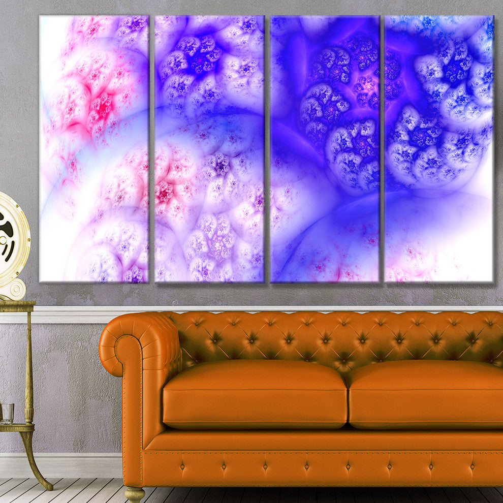 Light Blue Magic Stormy Sky, Abstract Canvas Art Print, 48"x28", 4 Panels