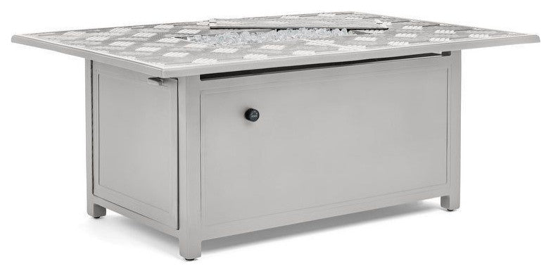 Merge 36" x 52" Fire Table With Clear Glass Fire Media, Coastal Mist