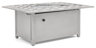 Merge 36" x 52" Fire Table With Clear Glass Fire Media, Coastal Mist
