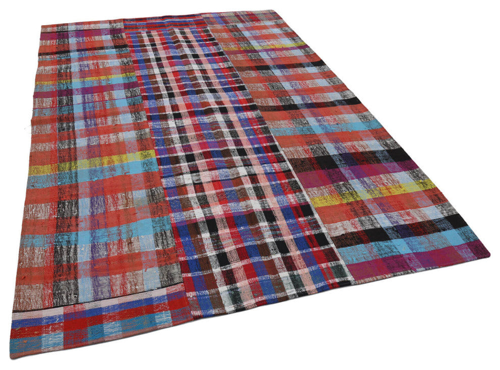 Rug N Carpet - Handmade Turkish 6' 9'' x 9' 8'' Contemporary Patchwork Kilim Rug