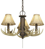 Lodge 3-Light LED Antler Fan Kit or Chandelier, Dual Mount Weathered Patina