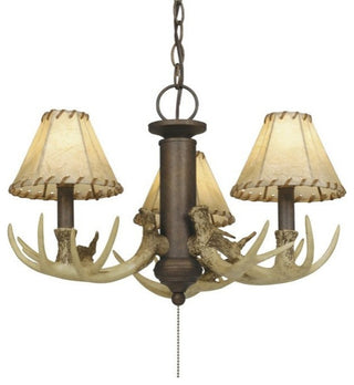 Lodge 3-Light LED Antler Fan Kit or Chandelier, Dual Mount Weathered Patina