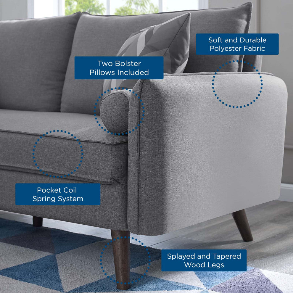 Revive Upholstered Fabric Sofa and Loveseat Set EEI-4047-LGR-SET