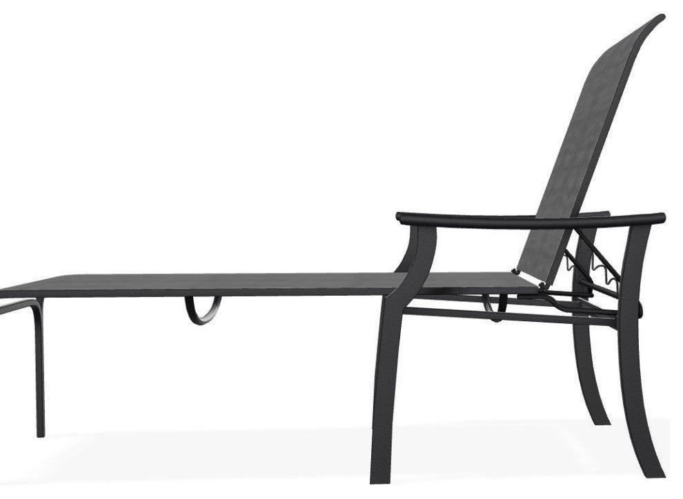St. Catherine Sling 4-Position Outdoor Chaise Lounge, Collect Charcoal/Black