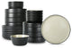 Stone Lain Elica Stoneware 24 Piece Dinnerware Set, Beige and Black