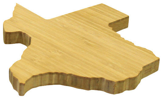 State Shaped Cutting Boards, Amber Bamboo, Texas