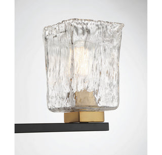 Sidney 3-Light Bathroom Vanity Light, Matte Black With Warm Brass Accents