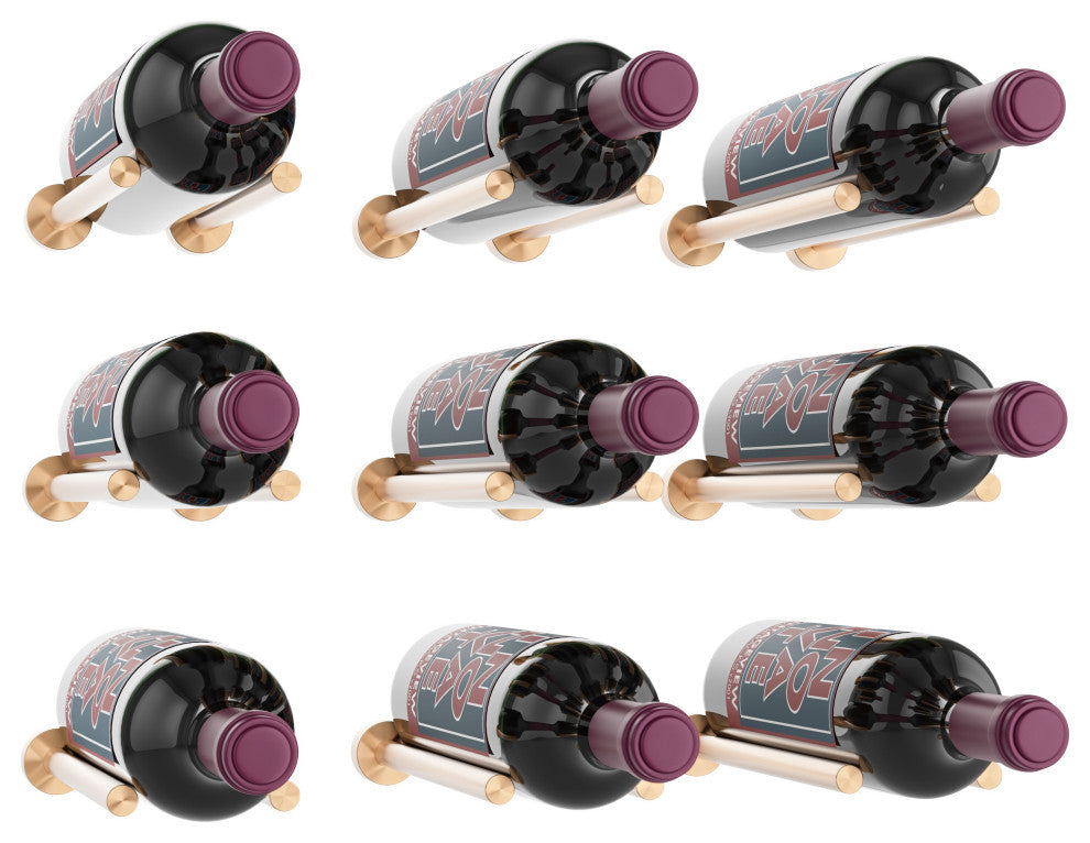 Vino Rails Designer Grid, Golden Bronze, 3x3 (9 Bottles)