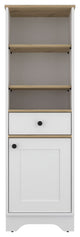 DEPOT E-SHOP Norwalk Linen Cabinet with Drawer, Light Oak/White