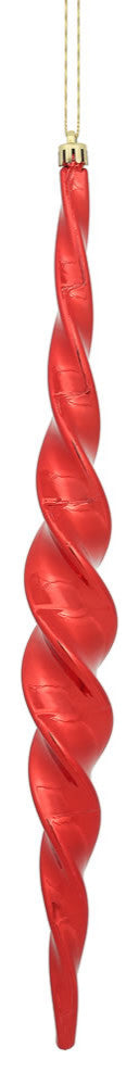 Vickerman N175103D 14.6" Red Shiny Spiral Icicle Christmas Ornament