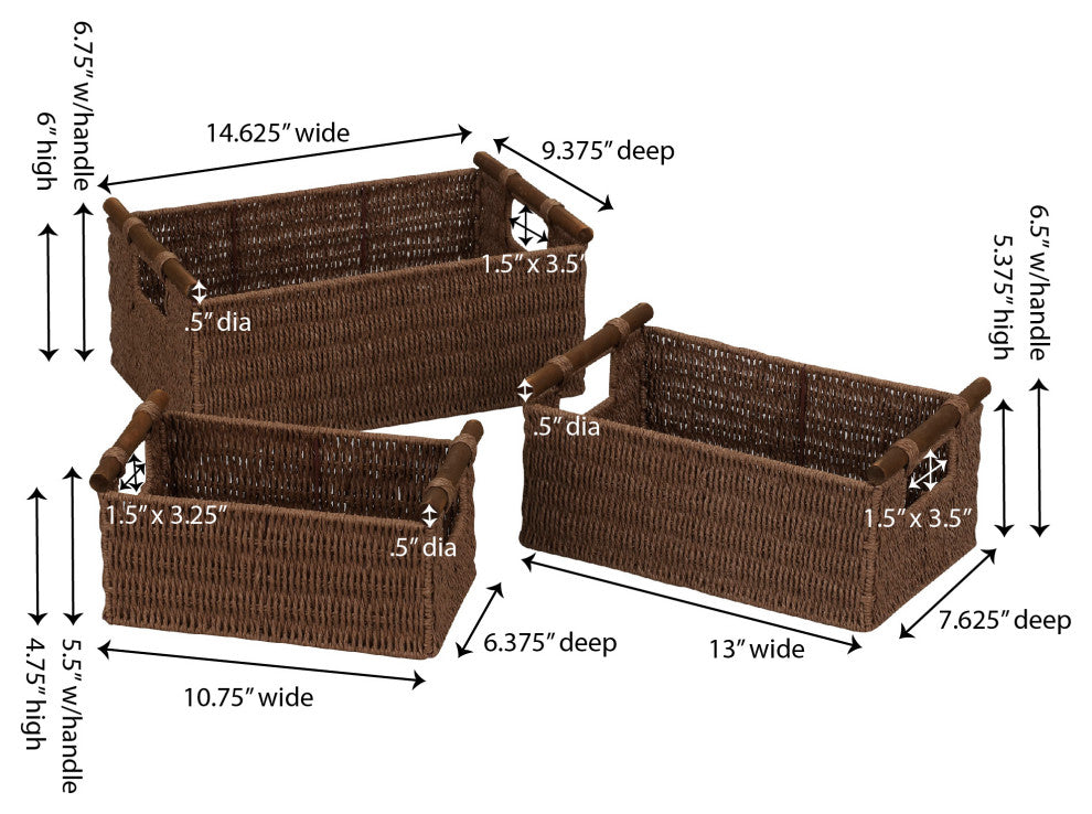 Decorative Woven Baskets 6 Pack