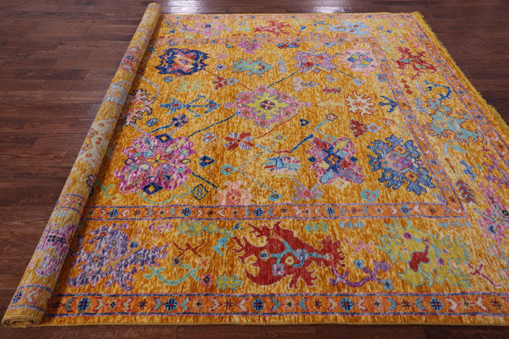 8' 3" X 9' 9" Turkish Oushak Hand Knotted Wool Rug - Q16052