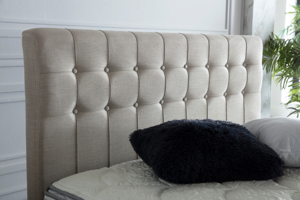 Stratton Queen Foundation & Headboard, Bell Basic Cream
