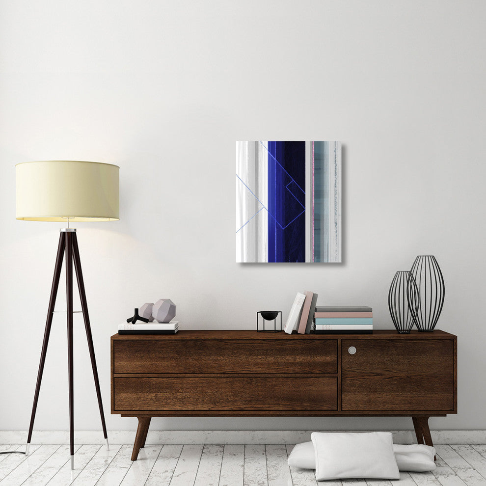 "Abstract White And Dark Blue" Fine Art Print