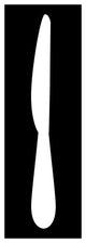 "Mealtime: White on Black - Knife" Digital Paper Print by BG.Studio, 14"x38"