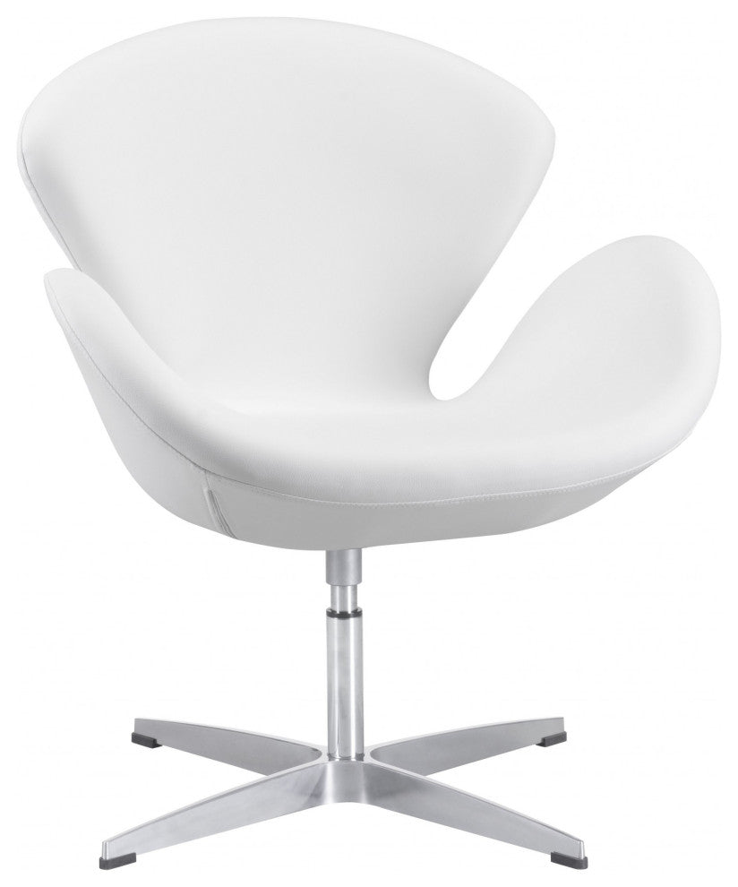 White Scoop Swivel Chair