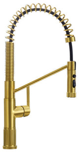 Nette Single-Handle Kitchen Faucet With Pull Down Sprayer, Brushed Gold