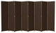 6'' Tall Woven Fiber Room Divider, 8 Panel, Dark Mocha
