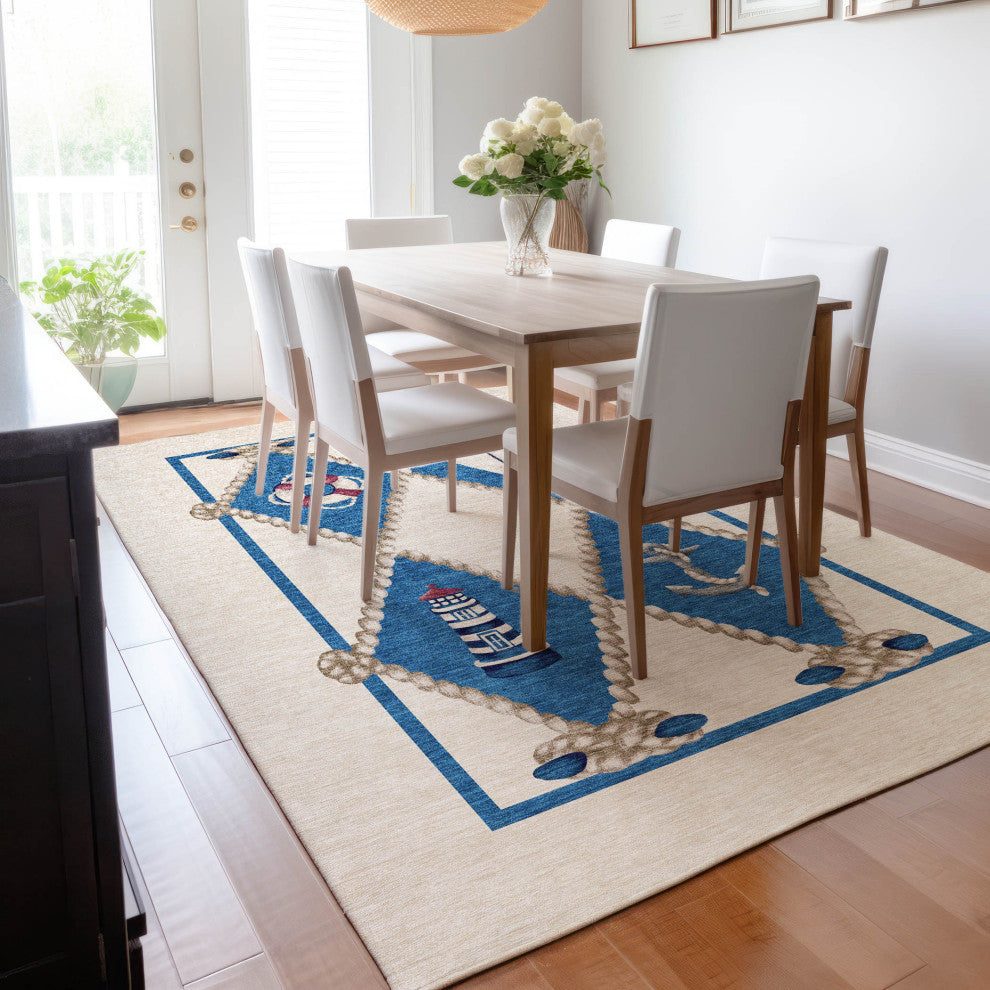 Addison Premium Washable Mayfield AMF151 Ivory 3' x 5' Rug