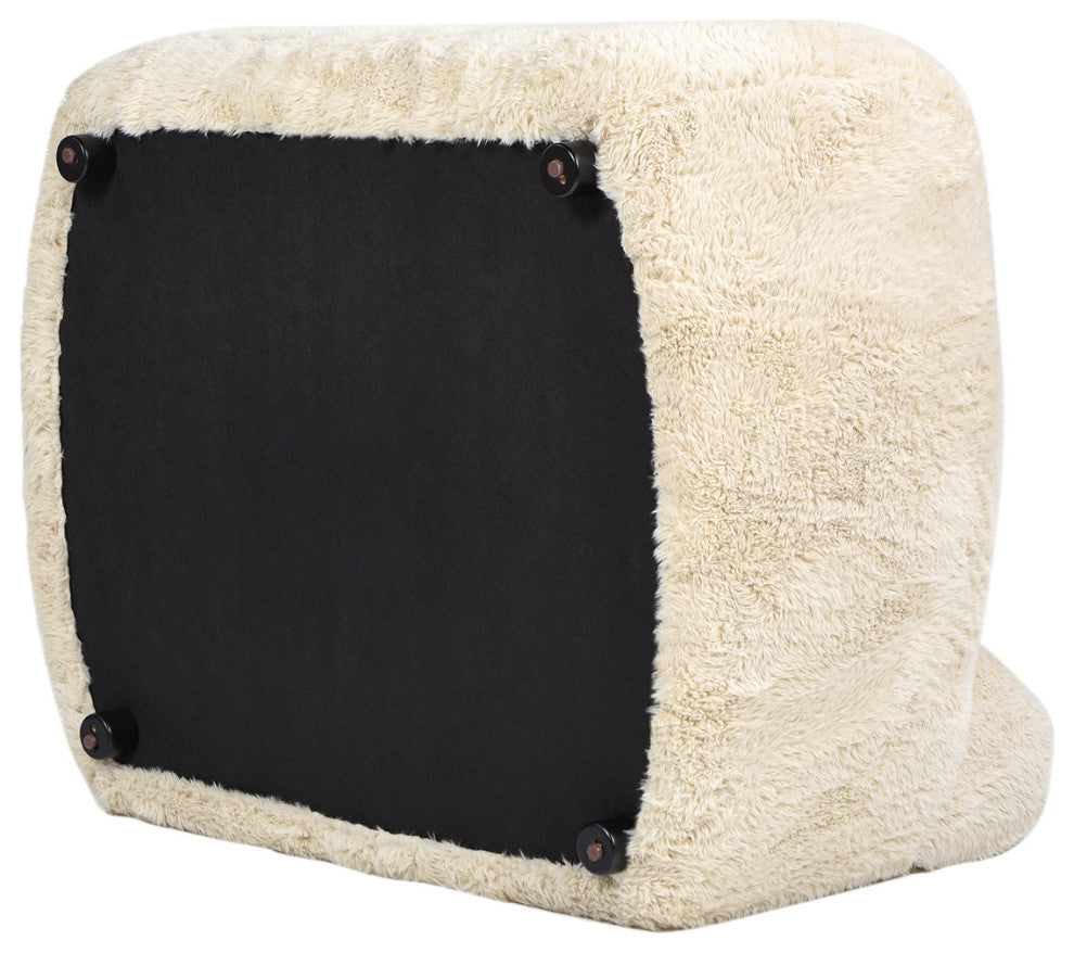 Summit 49" Faux Fur Sheepskin Overstuffed Arm Chair, Cream Beige