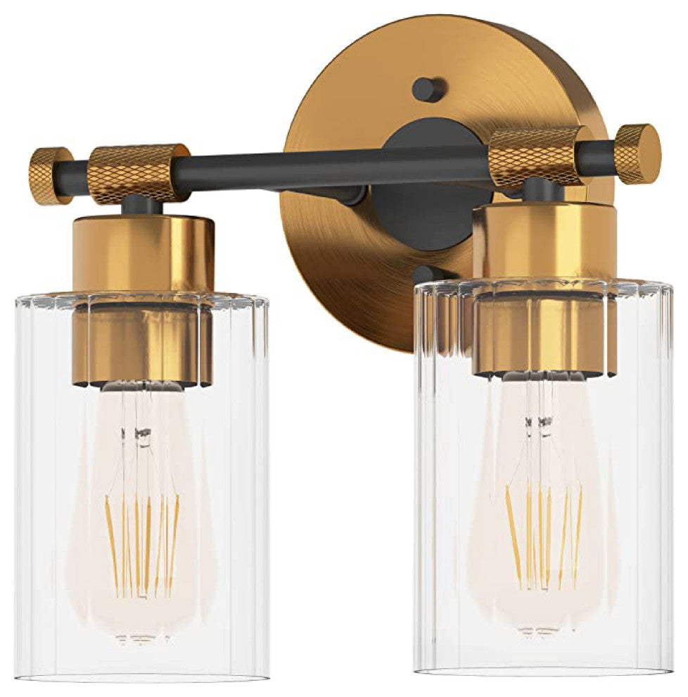 2-Light wireless vanity lights Gold wireless lighting Metal bath lights