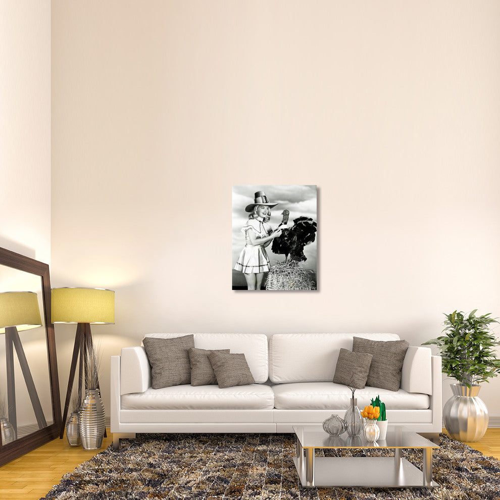 "Doris Day with a Thanksgiving Turkey" Canvas by Hollywood Photo Archive, 29x36"