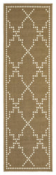 Martinique Lattice Tan/ Ivory Indoor/Outdoor Area Rug, 2'3"x7'6"