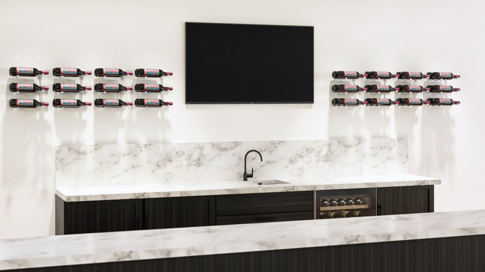 Vino Pins Designer Grid 3Ã—1 (6 Bottles, Matte Black)