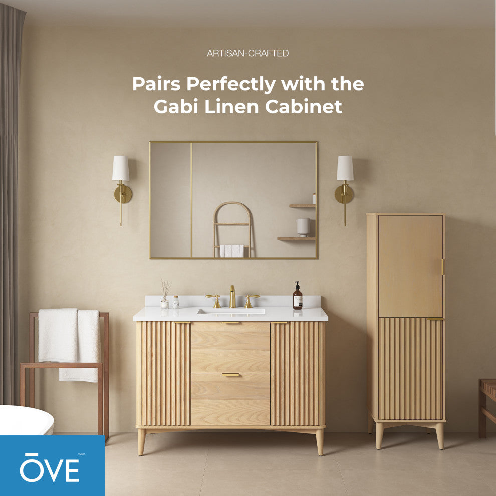OVE Decors Gabi Single Sink Bathroom Vanity, Rustic Ash, 48", Single Sink