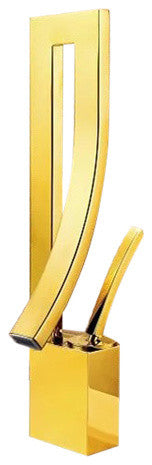 Romagna Luxurious Single Handle Gold Deck Mounted Bathroom Faucet
