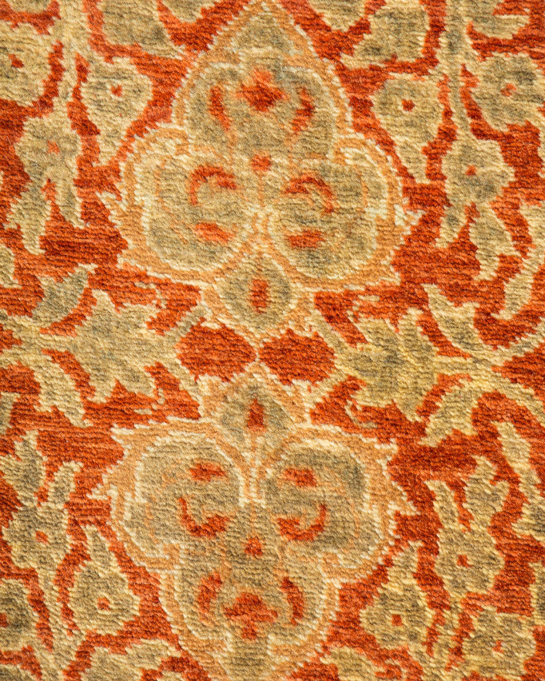 Mogul, One-of-a-Kind Hand-Knotted Area Rug Orange, 4'2"x6'7"