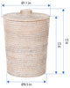 La Jolla Rattan Waste Basket With Plastic Insert, Large, White-Wash