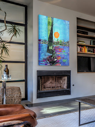 "Blue Sky" Painting Print on Wrapped Canvas