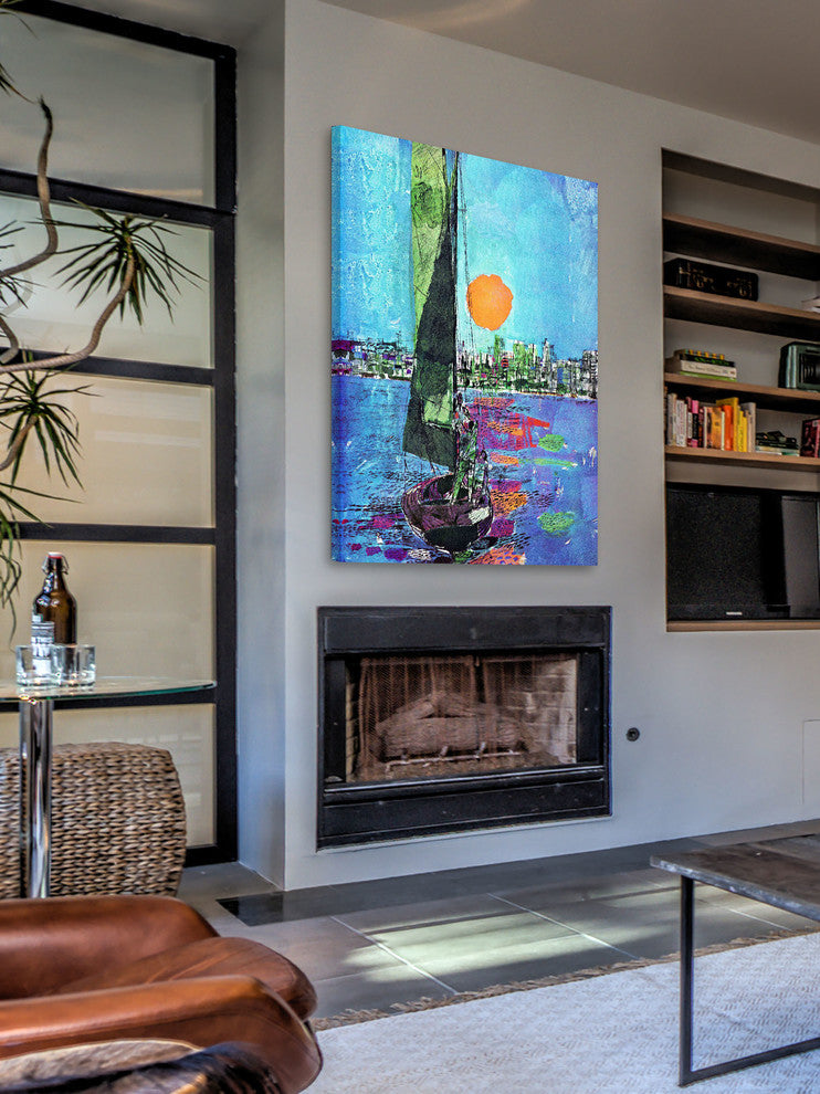 "Blue Sky" Painting Print on Wrapped Canvas