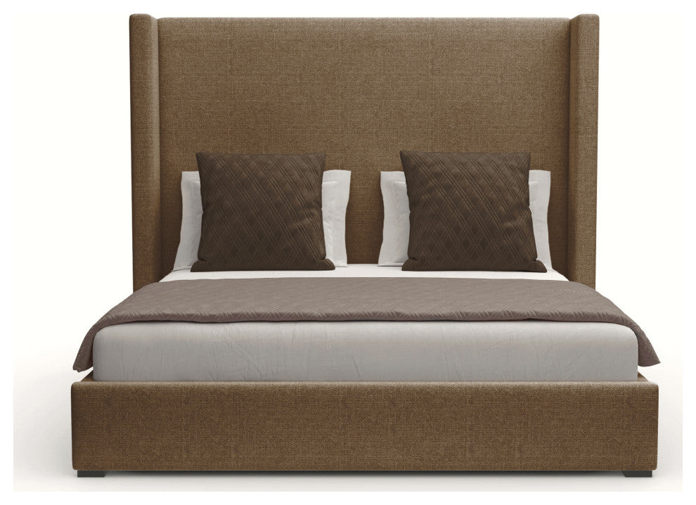 Nativa Interiors Aylet Plain Bed, Brown, King, Medium Headboard
